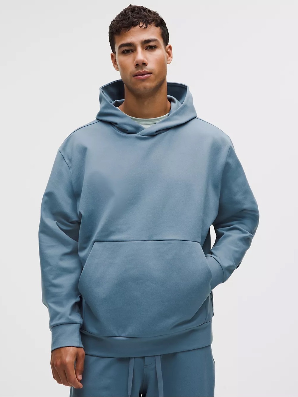 Lululemon Heavy Soft Jersey Pullover Hoodie Steel Blue Relaxed Fit Medium NWT